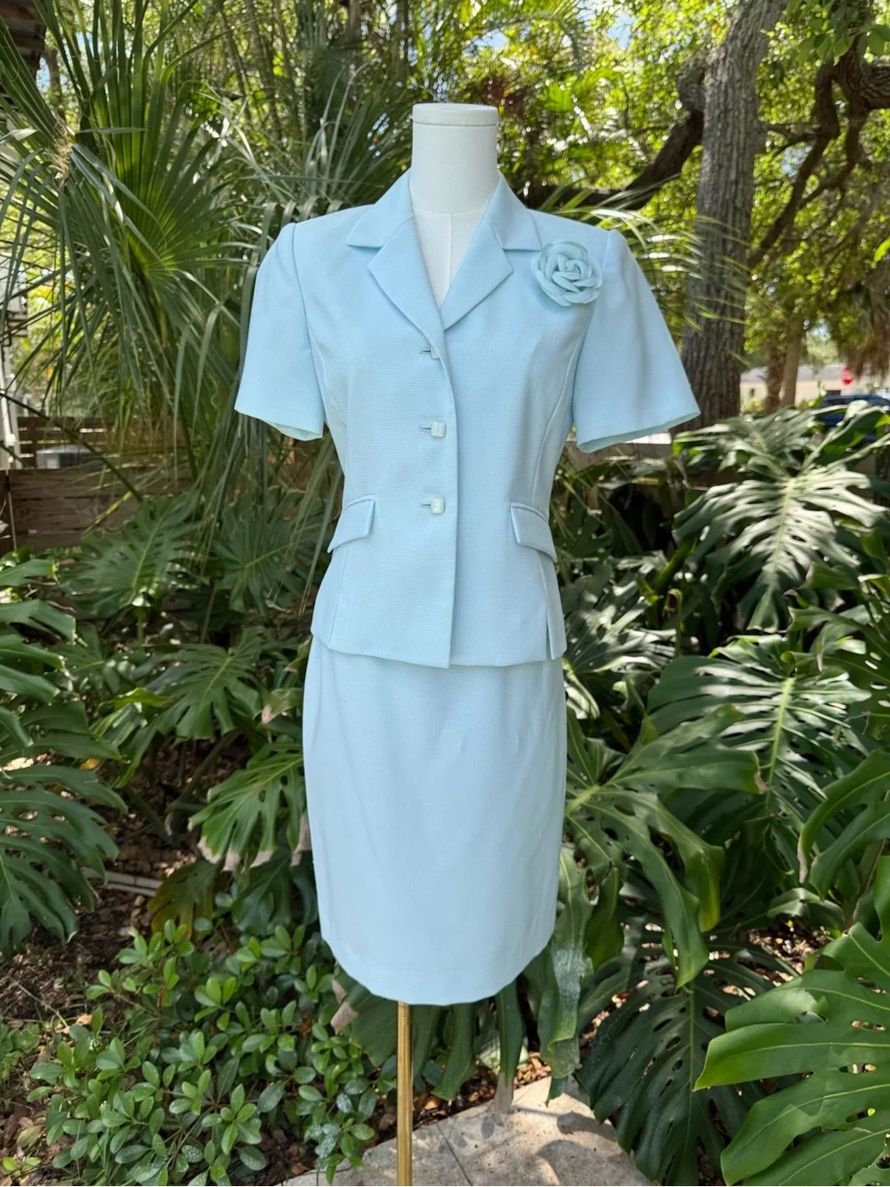 Vintage Pastel Blue Kasper Suit